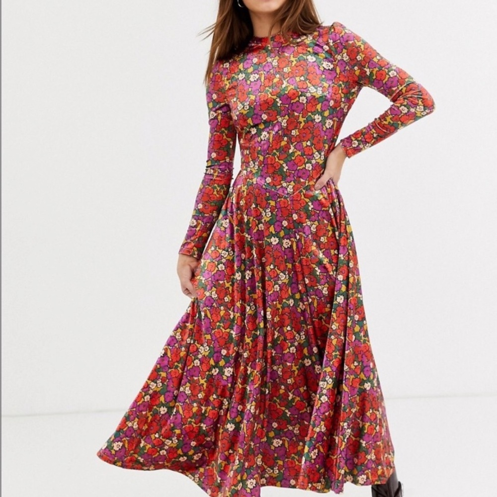NWT Free People Floral Velvet Maxi Dress